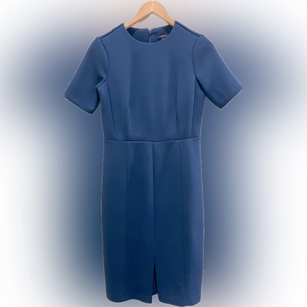 Ann Taylor - Blue Dress - Front Slit - Size 2 Petite